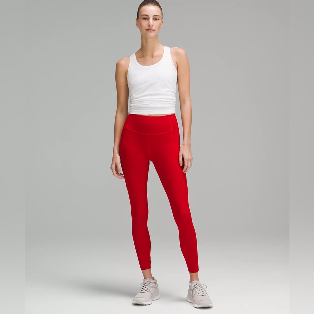 Lululemon 7/8 Dark Red Fast Free Leggings size 4